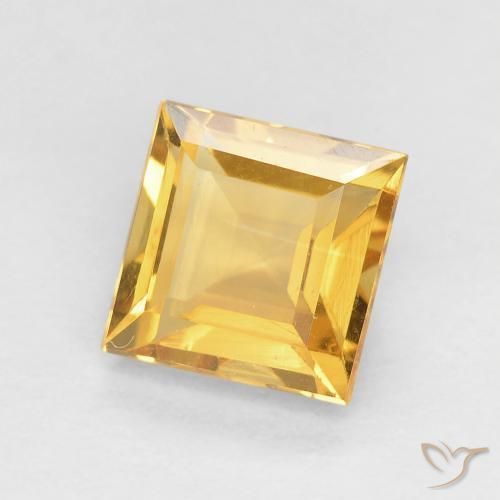 Citrine Or moyen naturelle Carré, 1.07 ct, VVS