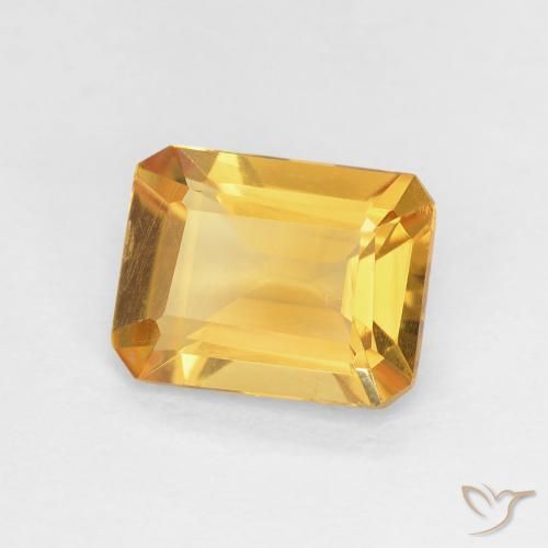 Citrine Or moyen naturelle Octogone / coupe Émeraude, 1.23 ct, VVS