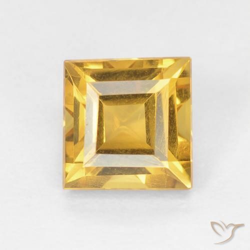 Citrine Or moyen naturelle Carré, 1.14 ct, VVS