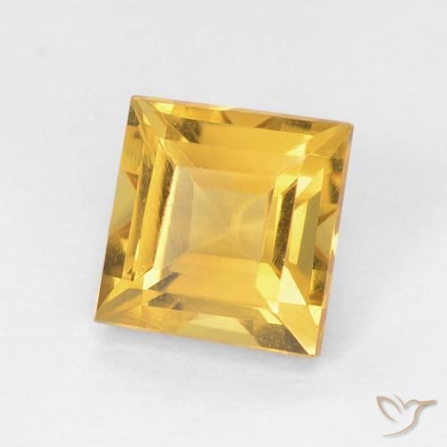 Citrine Or moyen naturelle Carré, 1.14 ct, VVS