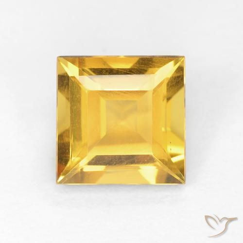 Citrine Doré vif naturelle Carré, 1.05 ct, VVS