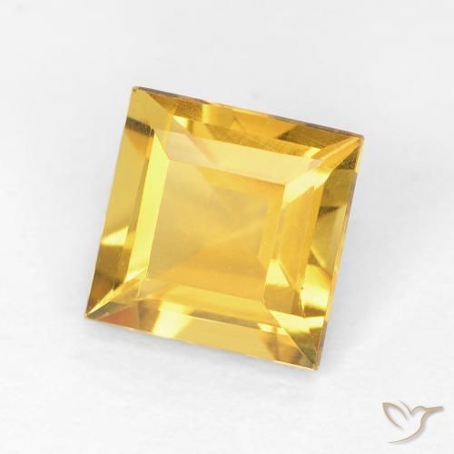 Citrine Doré vif naturelle Carré, 1.05 ct, VVS