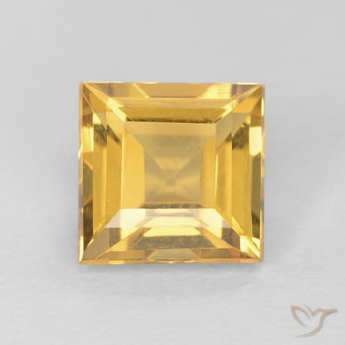 Citrine Doré vif naturelle Carré, 1.13 ct, VVS