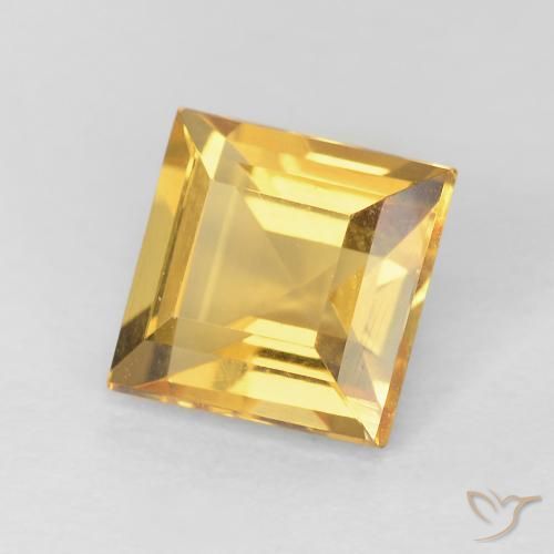 Citrine Doré vif naturelle Carré, 1.13 ct, VVS