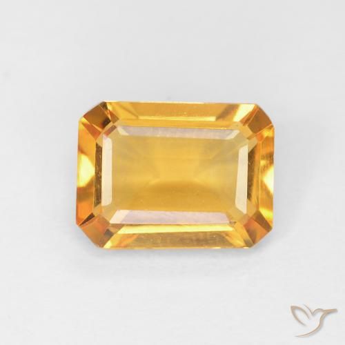 Citrine Orange-or naturelle Octogone / coupe Émeraude, 1.27 ct, VVS