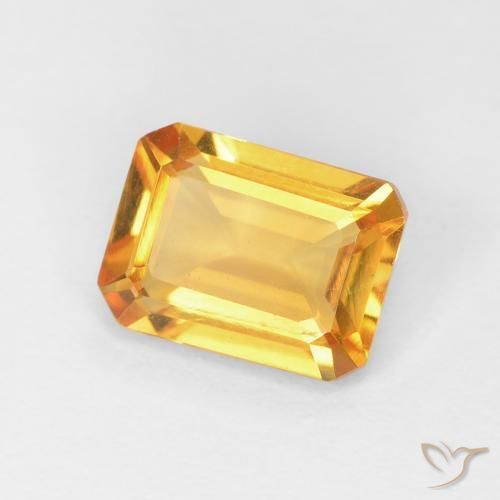 Citrine Orange-or naturelle Octogone / coupe Émeraude, 1.27 ct, VVS
