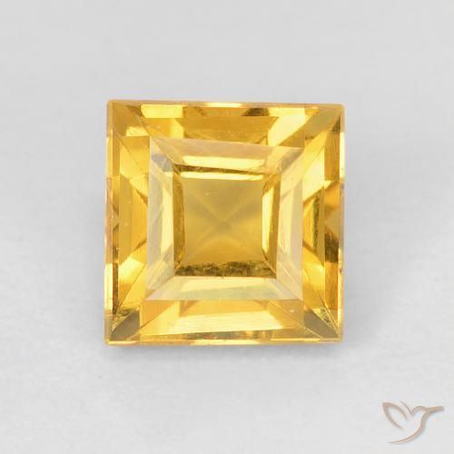 Citrine Doré vif naturelle Carré, 1.13 ct, VVS