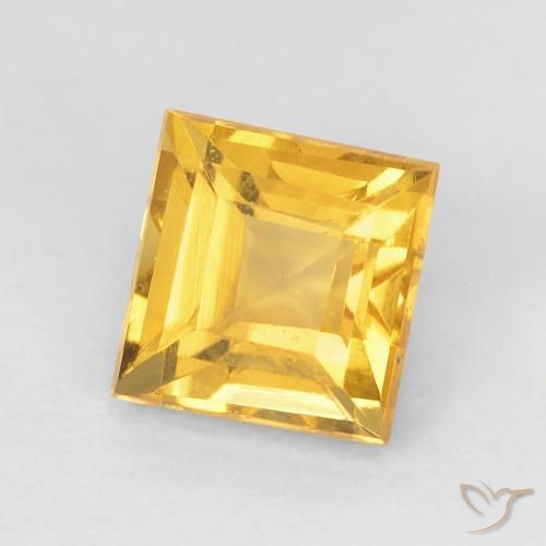Citrine Doré vif naturelle Carré, 1.13 ct, VVS