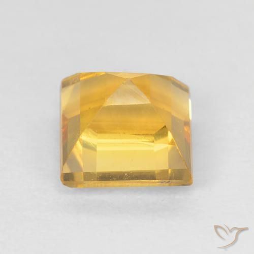 Citrine Doré vif naturelle Carré, 1.13 ct, VVS