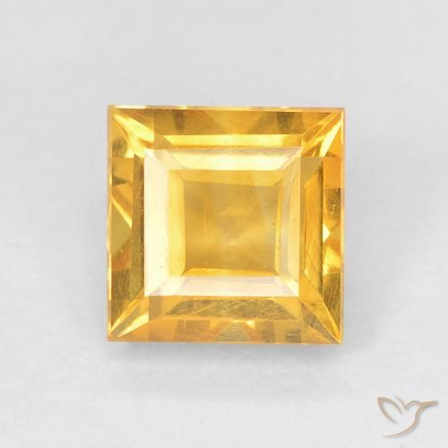 Citrine Doré vif naturelle Carré, 1.02 ct, VVS