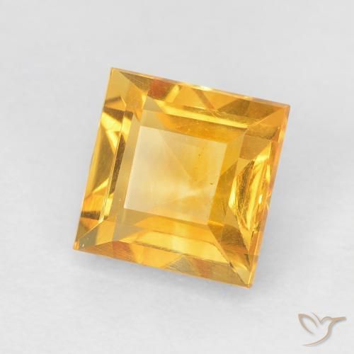Citrine Doré vif naturelle Carré, 1.02 ct, VVS