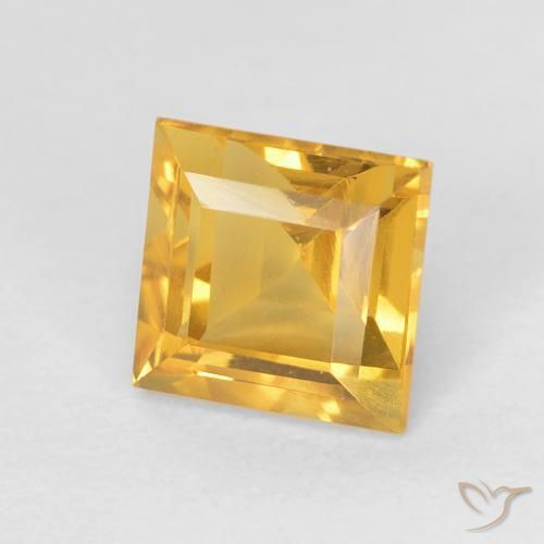 Citrine Doré vif naturelle Carré, 1.10 ct, VVS