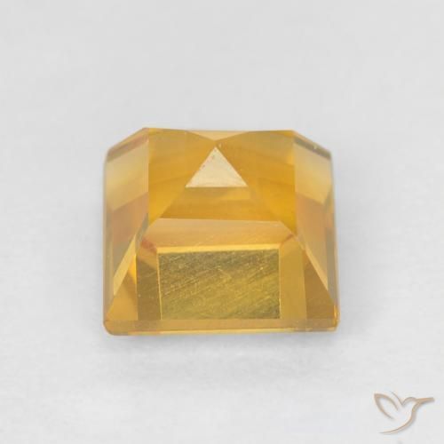 Citrine Doré vif naturelle Carré, 1.10 ct, VVS