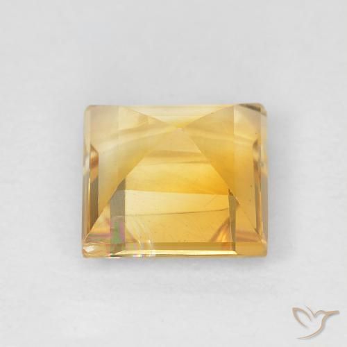 Citrine Doré vif naturelle Carré, 0.93 ct, VVS