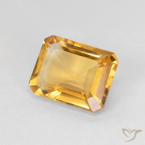 Citrine Medium Light-Golden naturelle Octogone / coupe Émeraude, 1.36 ct, VVS