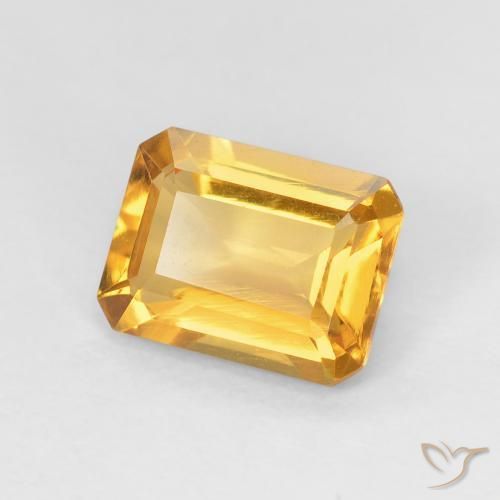 Citrine Orange Doré naturelle Octogone / coupe Émeraude, 1.33 ct, VVS