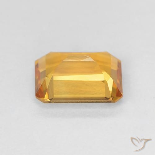Citrine Orange Doré naturelle Octogone / coupe Émeraude, 1.33 ct, VVS