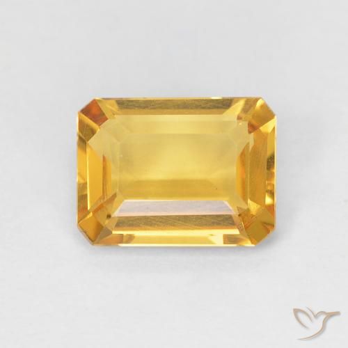 Citrine Doré vif naturelle Octogone / coupe Émeraude, 1.24 ct, VVS