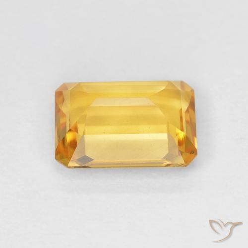 Citrine Doré vif naturelle Octogone / coupe Émeraude, 1.24 ct, VVS
