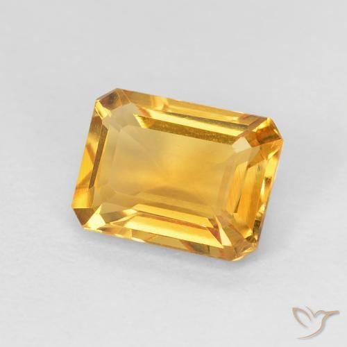 Citrine Orange Doré naturelle Octogone / coupe Émeraude, 1.37 ct, VVS