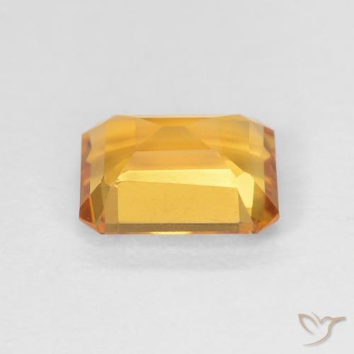 Citrine Orange Doré naturelle Octogone / coupe Émeraude, 1.37 ct, VVS