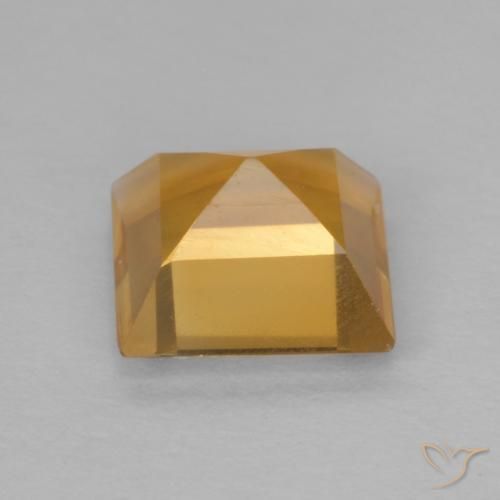 Citrine Orange doré profond naturelle Carré, 0.90 ct, VVS-VS