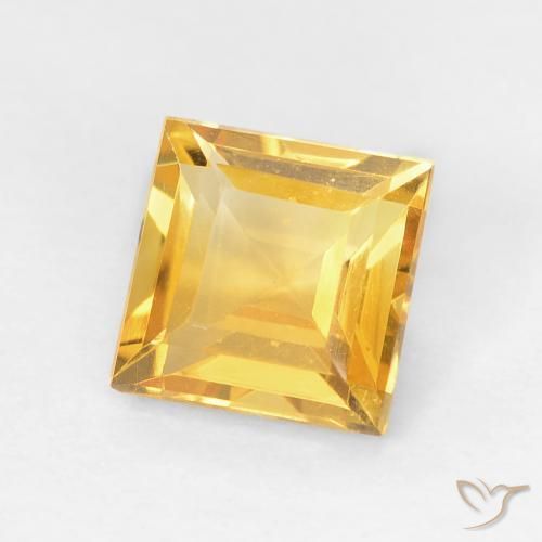 Citrine Orange Doré naturelle Carré, 0.93 ct, VVS-VS