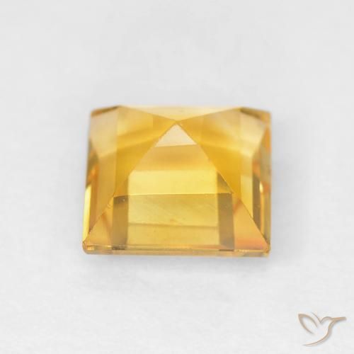 Citrine Orange Doré naturelle Carré, 0.93 ct, VVS-VS