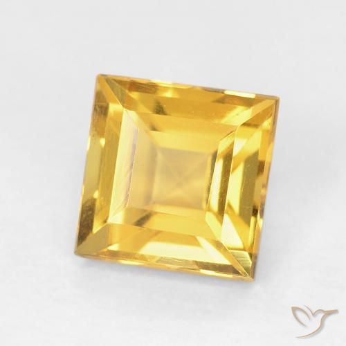 Citrine Doré naturelle Carré, 1.08 ct, VVS-VS
