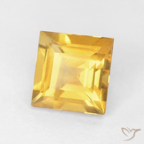 Citrine Or moyen naturelle Carré, 0.94 ct, VVS-VS