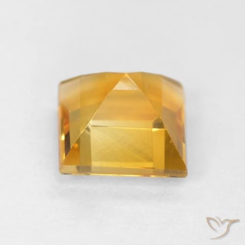 Citrine Or moyen naturelle Carré, 0.94 ct, VVS-VS