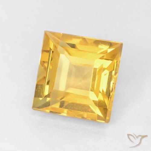 Citrine Doré naturelle Carré, 1.09 ct, VVS-VS
