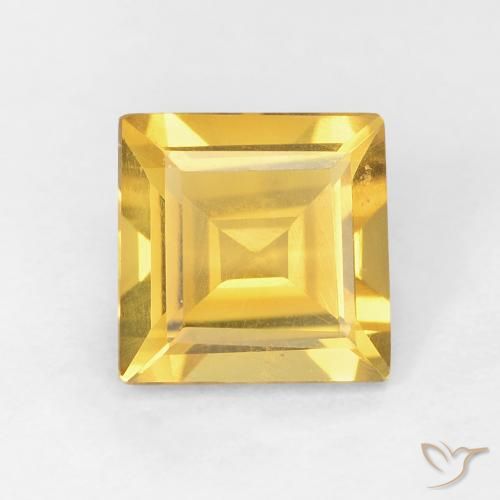0.98ct Naturel Doré Citrine, Carré, VVS-VS