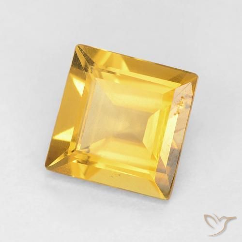 Citrine Doré naturelle Carré, 0.98 ct, VVS-VS