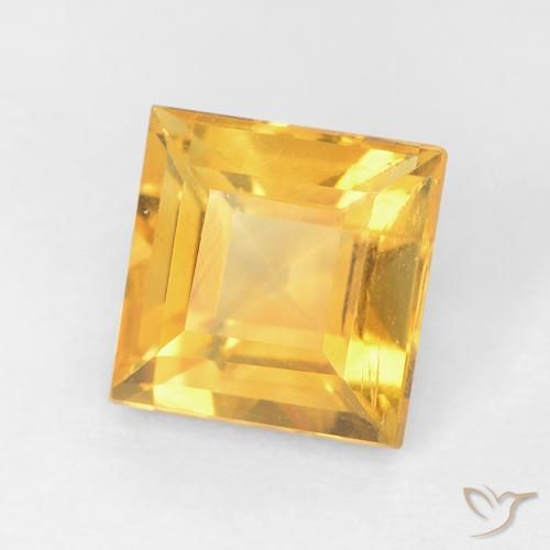 Citrine Orange Doré naturelle Carré, 1.17 ct, VVS-VS