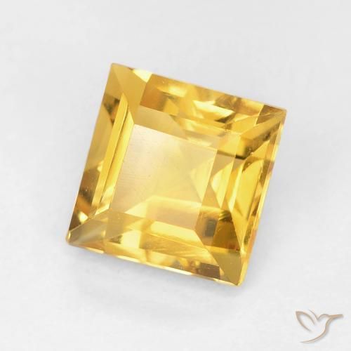 Citrine Doré naturelle Carré, 1.06 ct, VVS-VS