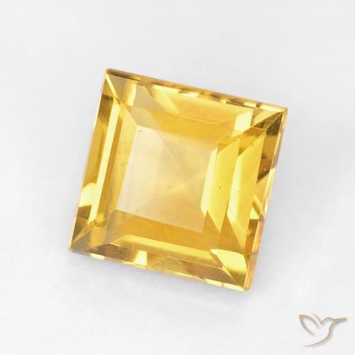 Citrine Doré naturelle Carré, 1.05 ct, VVS-VS