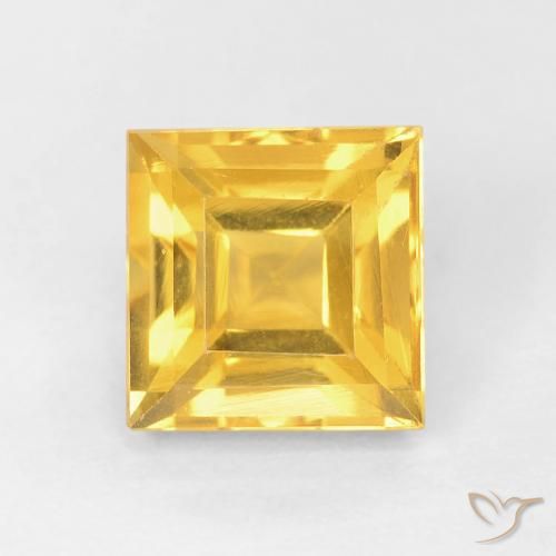 Citrine Doré naturelle Carré, 1.16 ct, VVS-VS