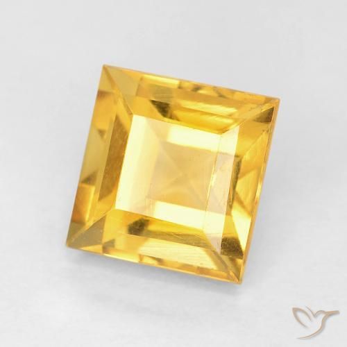 Citrine Doré naturelle Carré, 1.16 ct, VVS-VS