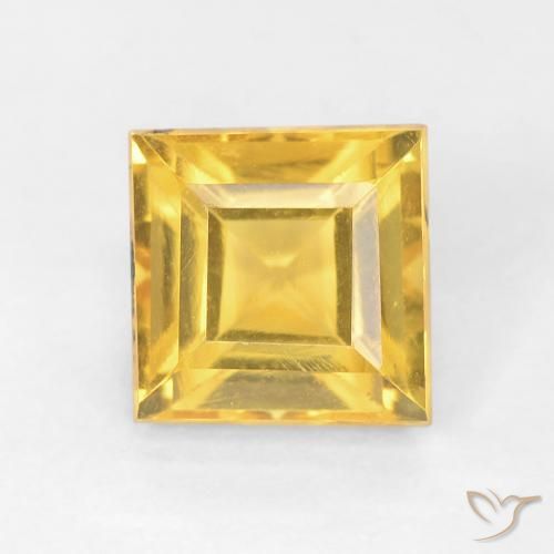 Citrine Doré moyen naturelle Carré, 1.10 ct, VVS-VS