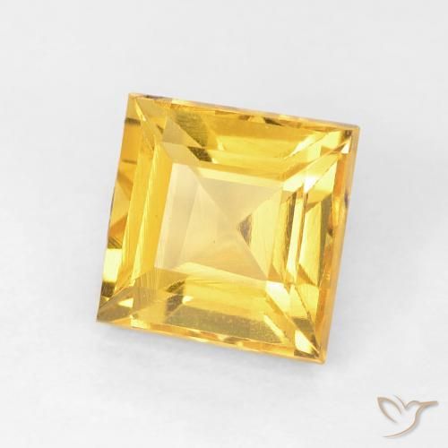 Citrine Doré moyen naturelle Carré, 1.10 ct, VVS-VS