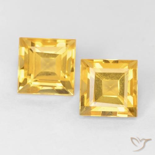 2.20ctw Naturel Doré vif Citrine, Carré, VVS-VS