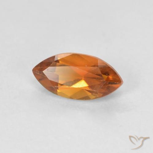 Citrine Orange foncé naturelle Marquise, 0.66 ct, VVS-VS