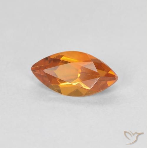 Citrine Orange moyen naturelle Marquise, 0.58 ct, VVS-VS