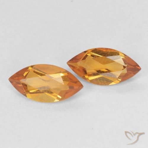 0.98ctw Naturel Orange moyen Citrine, Marquise, VVS