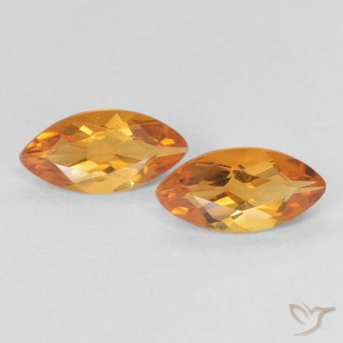 0.92ctw Naturel Orange moyen Citrine, Marquise, VVS