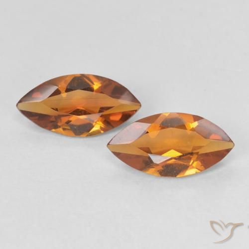 1.00ctw Naturel Orange moyen Citrine, Marquise, VVS-VS