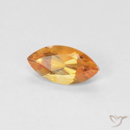 Citrine Abricot orange naturelle Marquise, 0.51 ct, VVS
