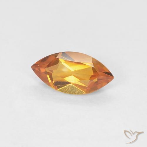 Citrine Orange moyen naturelle Marquise, 0.51 ct, VVS