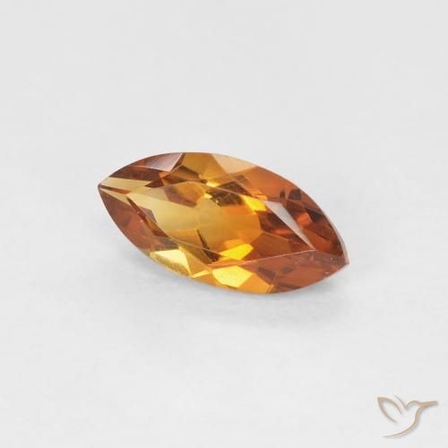 Citrine Orange brun naturelle Marquise, 0.57 ct, VVS